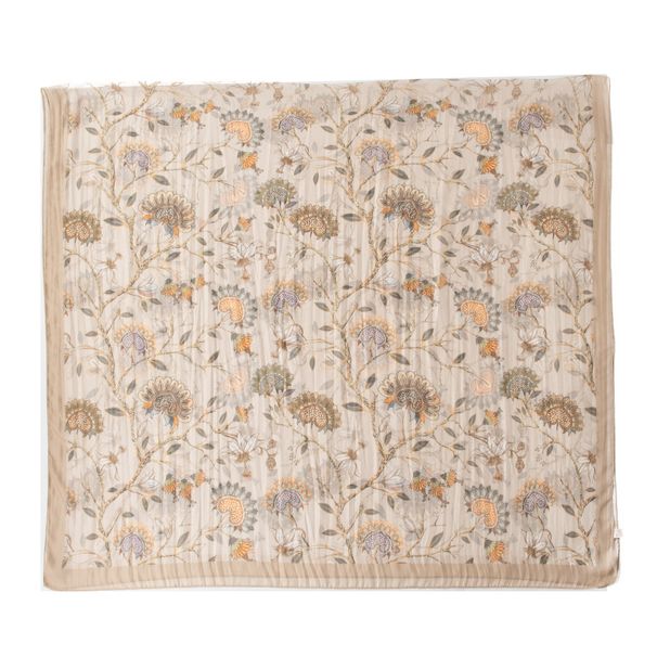 100% Mulberry Silk Gift Box 2024 Four Seasons Love Vine Print Thin High Quality Women's Scarf_voghion.com