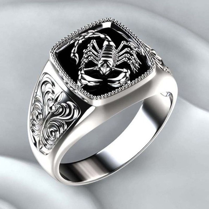 Hot Selling New Creative Scorpio Relief Men's With Drip Glue Totem Pattern And Scorpion Ring_voghion.com