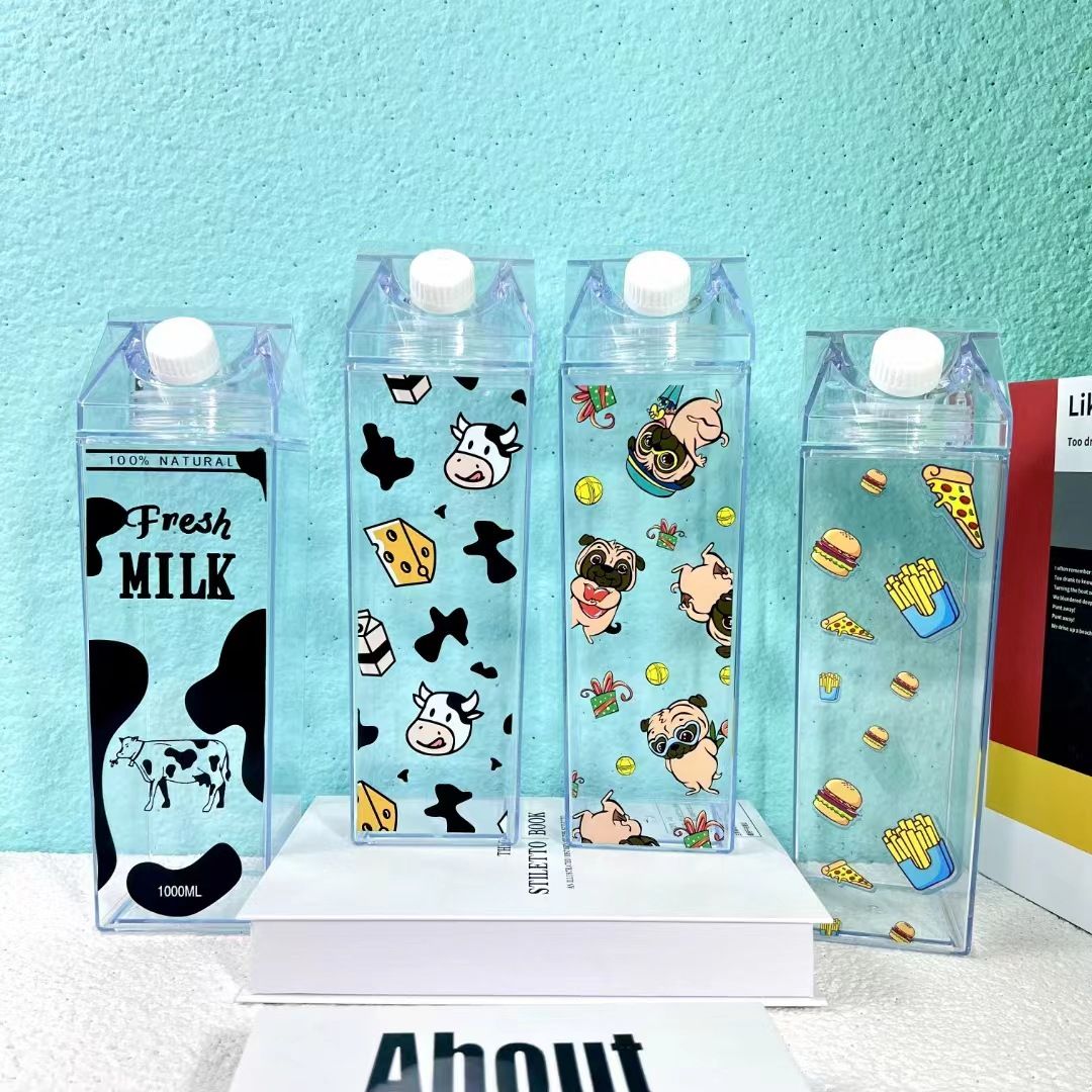 Το νέο δημιουργικό τετράγωνο φλιτζάνι γάλακτος 500ml, πλαστικό φλιτζάνι νερού, φλιτζάνι νερού για διασημότητες φοιτητών στο διαδίκτυο, μπορεί να προσαρμοστεί με λογότυπο_voghion.com