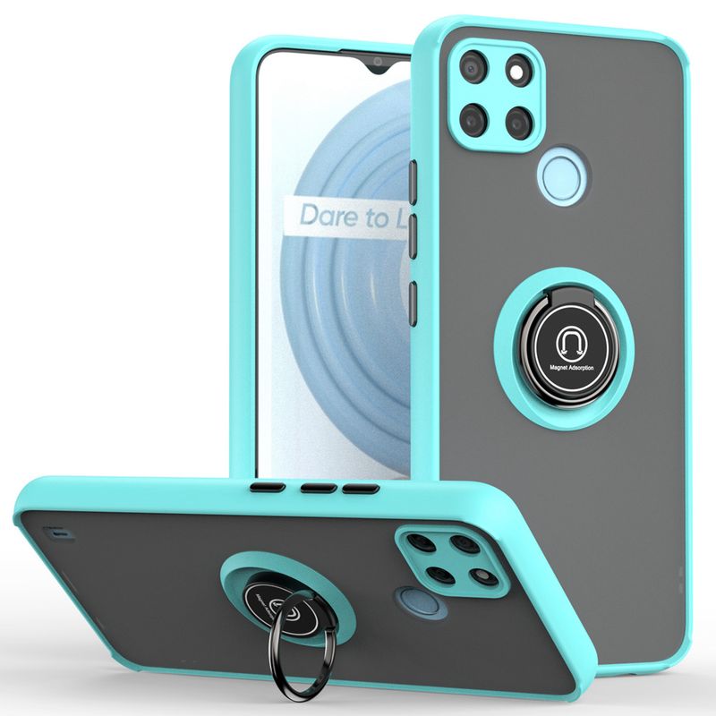 KEYSION Fashion Matte Case für Realme C21Y C25Y C20 C11 2021 Transparenter Ring Stoßfeste Telefonabdeckung für OPPO A15S A53 A_voghion.com