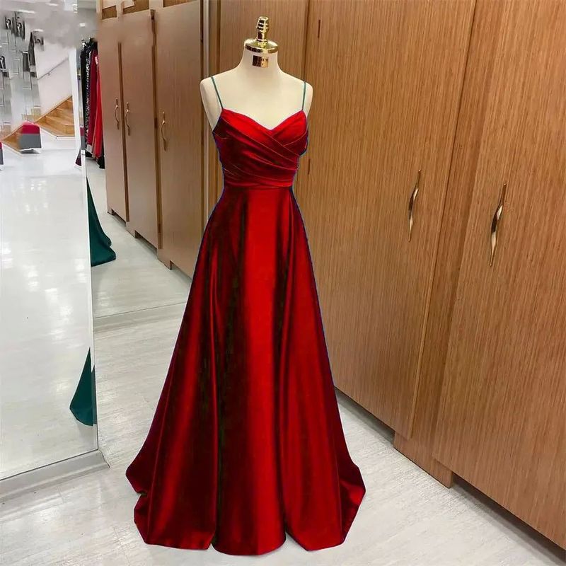 Women's Clothing New Dark Green Sling V Neck Simple Wedding Party Dress Sling Banquet Catwalk Fashion Dress_voghion.com