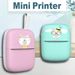 Miniprinter voor iPhone en Android, draadloze minifotoprinter, etikettenprinter, draagbare BT minithermische printer voor het afdrukken van etiketten, tijdschriften, studies nr._voghion.com