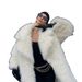 Luxury Faux Fur Coat Women's Long Elegant Winter Jacket Fashionable Snow Fox Fur-Like Outerwear (White, S/M/L/Xl)_voghion.com