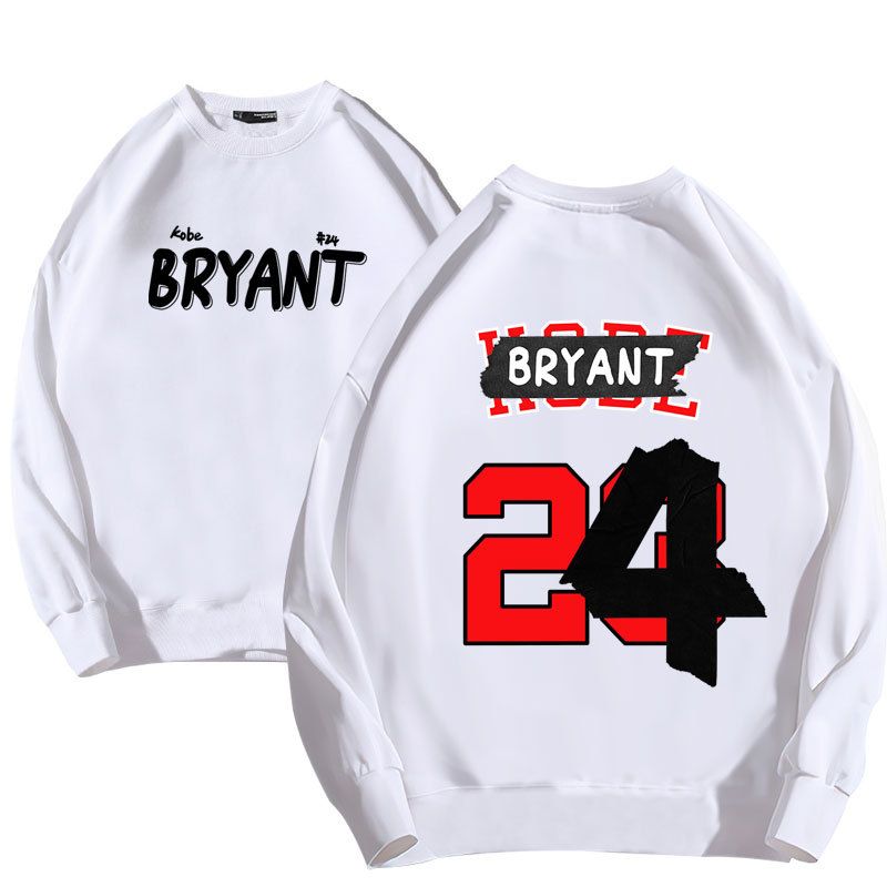 Basketball-Aufkleber Kobe 24, langärmeliger Rundhals-Kapuzenpullover mit Plüsch, Unisex-Druck, lockere Herbst- und Wintermode_voghion.com