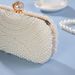 Simple Style Women's Handheld Pearl Evening Bag For Banquets And Parties With Clasp Portable Handbag_voghion.com