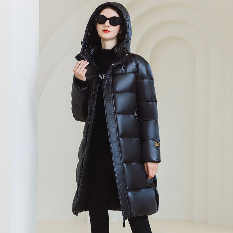 Women's Clothing 2024 Black and Gold Cotton Long Cotton Jacket with Heating Lining Couple's Northern Cold resistant Coat Wholesale_voghion.com
