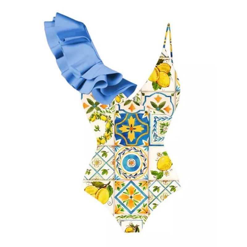 Costume intero da donna Costume da bagno con lacci Bikini da donna Costume da bagno con gonna lunga Bikini_voghion.com