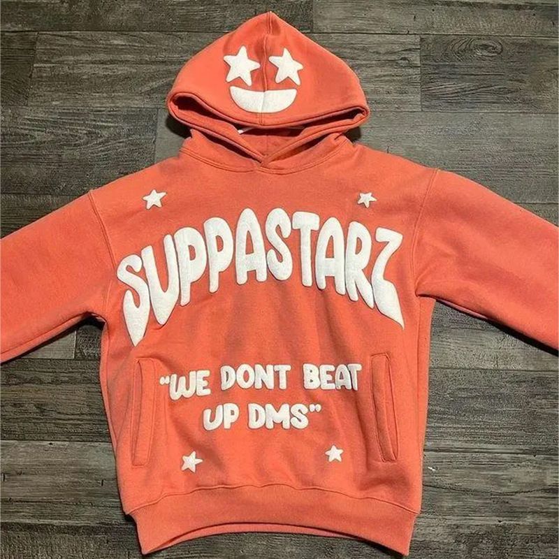 Nouvelle veste de sport de style hip-hop décalée avec sweat à capuche imprimé lettre étoile_voghion.com