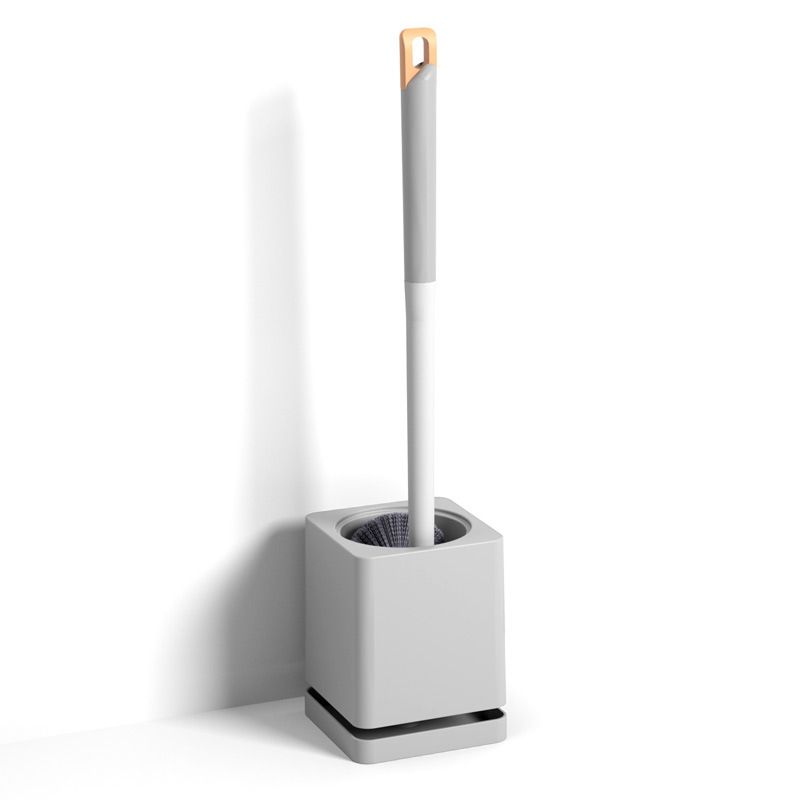 Set scopino per WC con manico lungo – Pulizia profonda a 360°, montaggio a parete, salvaspazio, setole antigraffio (blu/grigio/bianco)_voghion.com