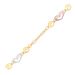 14k Tri-Color Gold Anklet with Multi Color Heart Stations_voghion.com