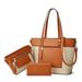 Borse da donna, nuova borsa tote con cuciture colorate, borsa intrecciata, borsa a mano, borsa a tracolla, set da tre pezzi_voghion.com