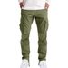 2024 Spring/Summer New Men's Workwear with Folded Drawstring Multi Pocket Casual Pants_voghion.com