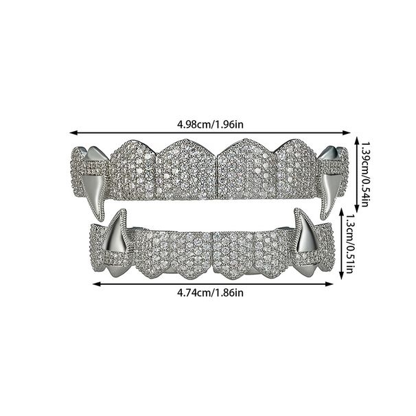 Jõuludeks mõeldud hiphop-ehted, kallihinnalised vask-tsirkooniumhambakaunistused, liialdatud kullatud galvaniseeritud kihvadega breketid_voghion.com