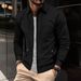 2024 Outerwear Spring And Autumn Youth Waffle Zippered Pocket Flip Collar Slim Fit Cardigan Men's Jacket Outer_voghion.com