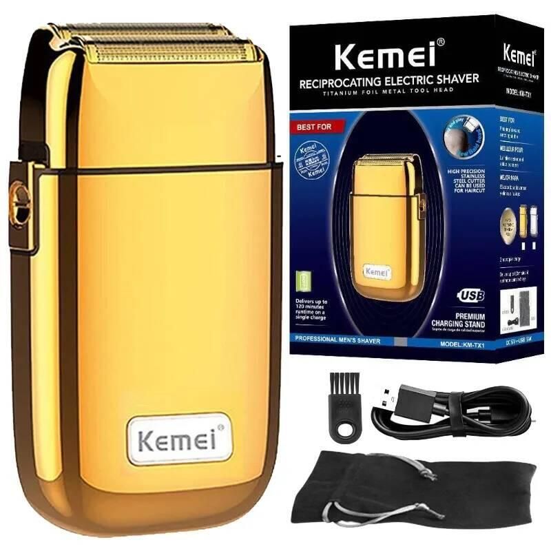 Kemei Tx1 Professional Electric Shaver Rechargeable, Metal Case, Shaving For Men, Beard, Fine Finish Small Appliance_voghion.com