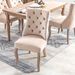Ensemble de 4 chaises de salle à manger en velours beige avec dossier haut, capitonnage à boutons, structure en bois massif, comprend 2 chaises_voghion.com