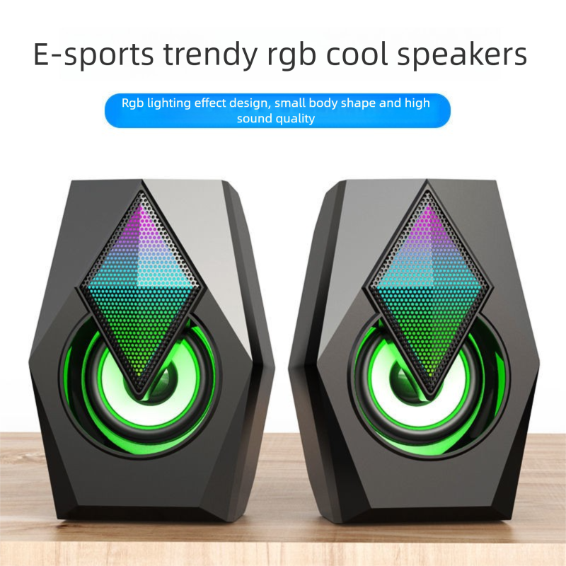 Computer Desktop Home Super Bass Wired Universal USB 2.1 Luminous Speaker_voghion.com