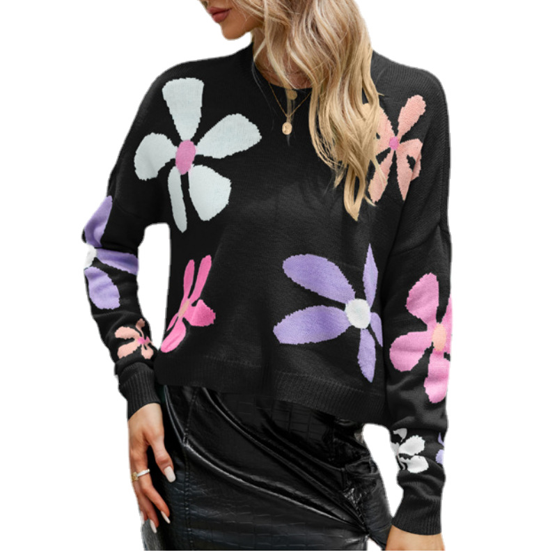 Pullover für Damen, lockerer Pullover mit Rundhalsausschnitt_voghion.com