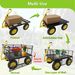 Heavy Duty Steel Garden Cart With Removable Mesh Sides To Convert Into Flatbed, Utility Metal Wagon With 2-in-1 Handle And 16 In Tires, Perfect For_voghion.com
