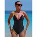2025 New Color-Block Strap One-Piece Swimsuit Women Bikini_voghion.com