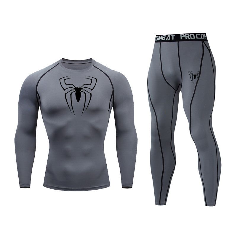 Collants de sport 2 pièces pour hommes, manches longues + pantalons, vêtements à séchage rapide, uniformes de basket-ball, vêtements d'entraînement_voghion.com