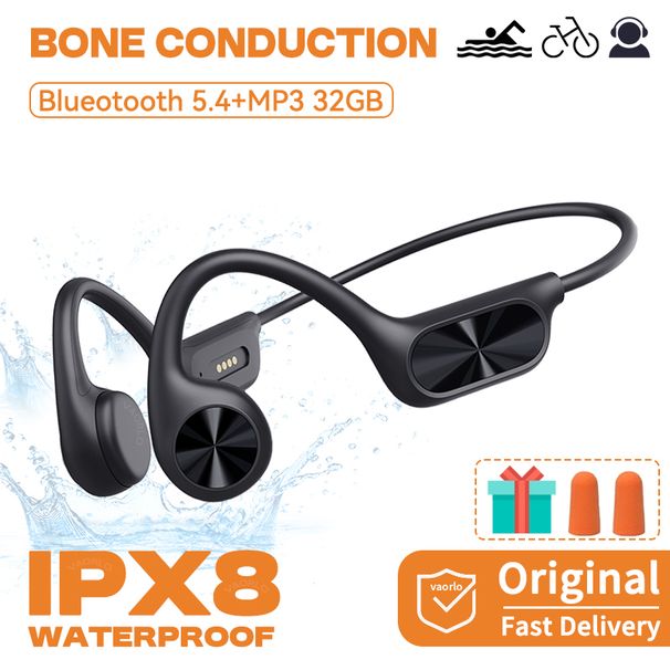 Bone Conduction Wireless Headphone IPX8 Waterproof Swimming Headset Bluetooth 5.4 32GB RAM MP3 Player HIFI Music Sports_voghion.com
