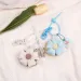 INS Cartoon Fabric Flowers Key Chains Fashion Stuffed Keyring For Women Girl Bag Pendant Charms Car Keychain Gift_voghion.com