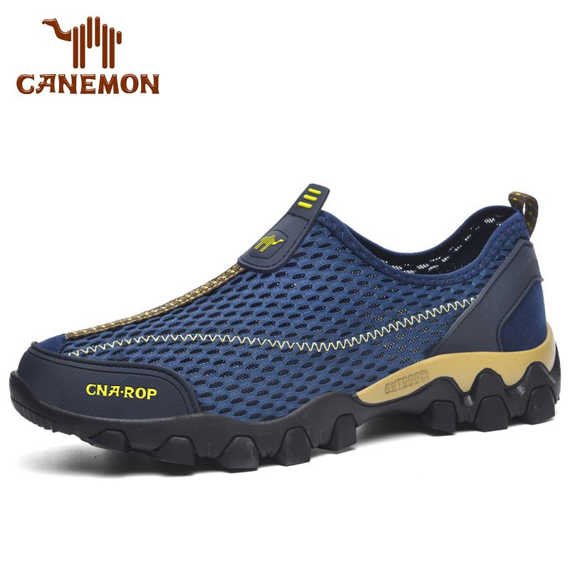 LazyZoom Men's Mesh Breathable Hiking Outdoor Large Size Non-Slip Trekking Slip-On Lightweight Soft Sole Water Shoes_voghion.com