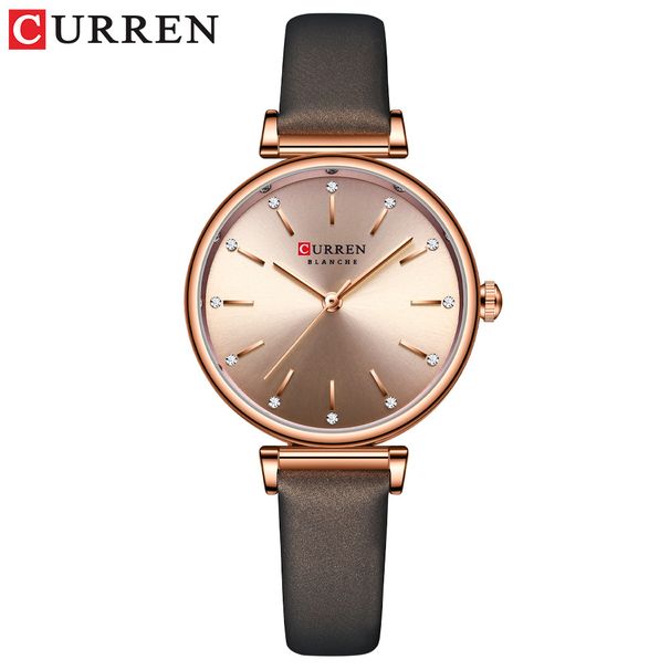 Elegant Retro Women's Watch With Slim Leather Strap, Minimalist Round Dial, Quartz Movement, Water Resistant For Daily Wear_voghion.com