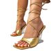 Damensandalen Goldsandalen Mode hochhackige Sandalen mit Damenschuhen High Heels Schnürschuhe mit speziellen Absätzen Damenschuhe_voghion.com