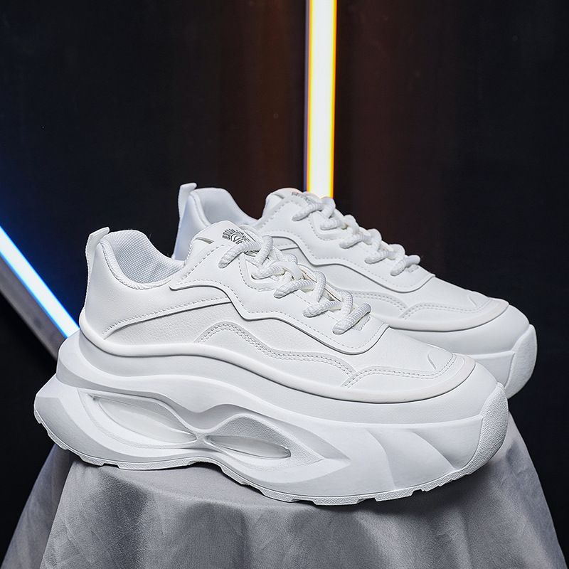 Men's Fashion Sneakers - Lightweight Running Shoes With Thick Sole For Casual Wear, Breathable Mesh Lining, Comfortable Low-Top Design For Daily Use_voghion.com