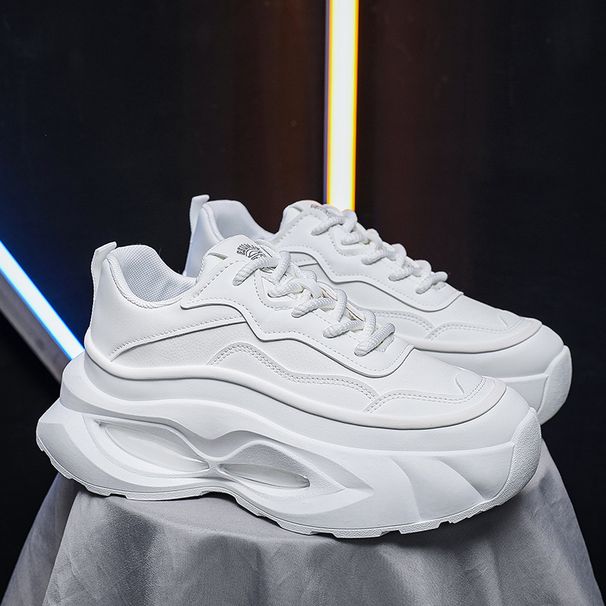 Men's Fashion Sneakers - Lightweight Running Shoes With Thick Sole For Casual Wear, Breathable Mesh Lining, Comfortable Low-Top Design For Daily Use_voghion.com