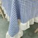 Nordisch blau karierte Tischdecke mit Saum – 100 % Polyester, rutschfest und hitzebeständig, Abdeckung in mehreren Größen für Esstisch, Couchtisch und Schreibtisch_voghion.com