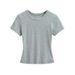 Women's Clothing Summer New Ladies Hot Girl Tight Round Neck Short Sleeve T Shirt Elastic Slim Bottoming Shirt Female_voghion.com