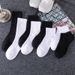 Breathable Cotton Socks For Men & Women - Comfortable Athletic Socks (Ankle/Mid-Calf/Over-Calf) In Classic Black & White_voghion.com