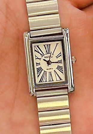 NAIDU Bamboo Strap Roman Numerals Square Small Vintage Women's Watch_voghion.com