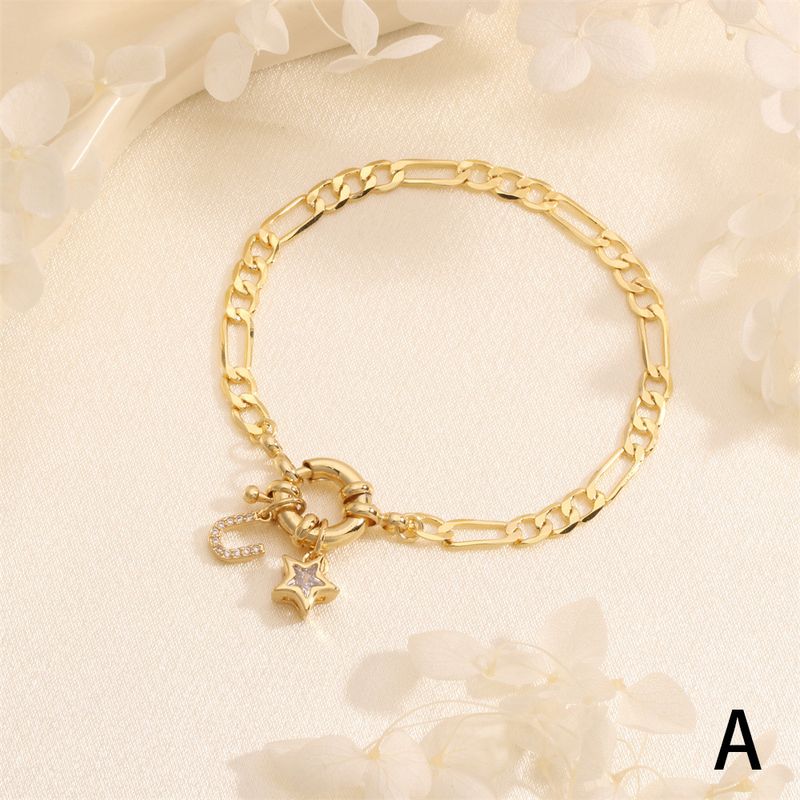Ciondolo piccolo con zirconi multipli alla moda per donna, catena cubana placcata in oro e rame, chiusura a molla, bracciale in stile hip-hop_voghion.com