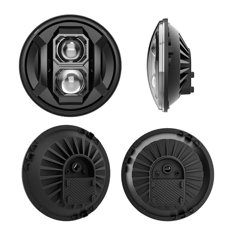 Faro LED DRL para motocicleta de 7 pulgadas con certificación E-mark y homologación DOT para Harley-Davidson, Yamaha, BMW, Lada, Jeep, JK, Chevy y Ford._voghion.com