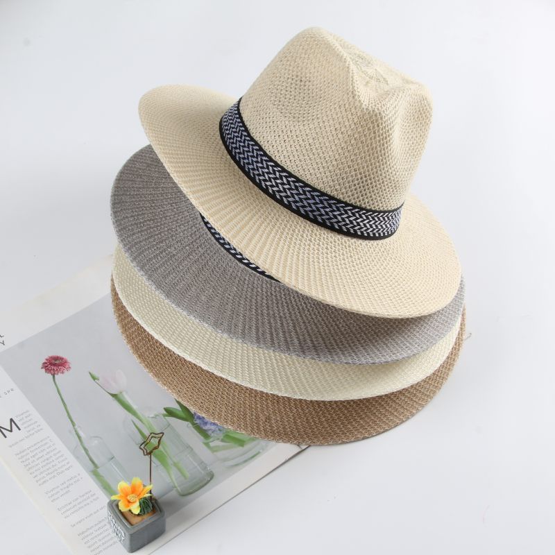 Men's Sun Protection Visor Summer New Trendy Cool Middle-aged And Elderly Straw Formal Fisherman Hat_voghion.com