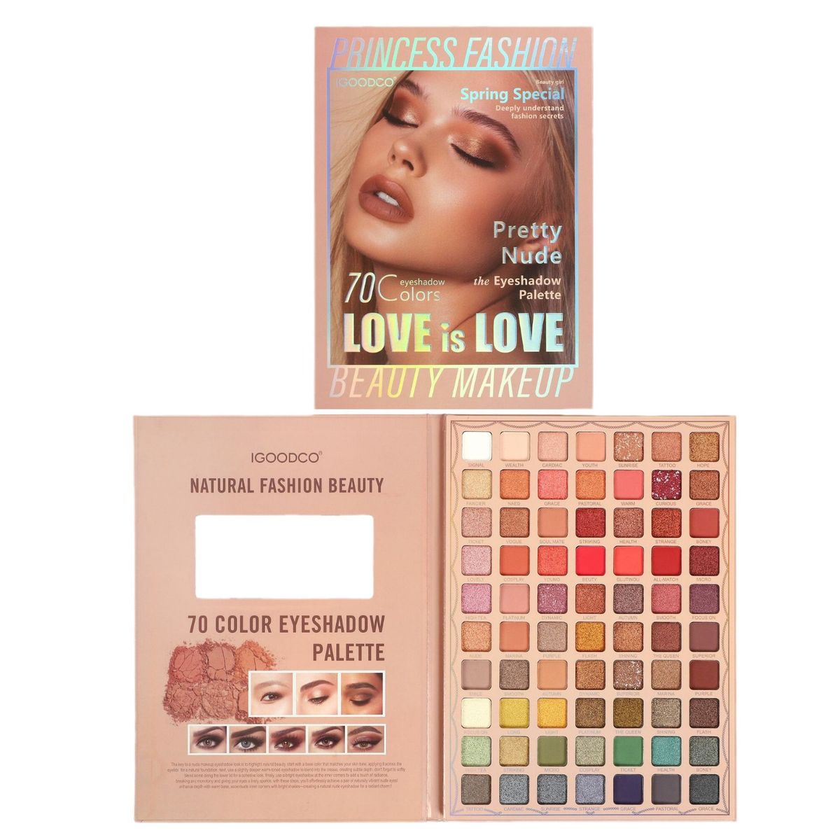 IGOODCO 70 - Lidschattenpalette im orientalischen Stil - Matte und perlmuttartige mehrfarbige Make-up-Palette für abwechslungsreiche Augen-Looks_voghion.com