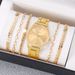 Nieuwe Quartz Horloge Ketting Armband Ring Oorbellen Hot Selling Exquise Sieraden Vierdelige Set_voghion.com