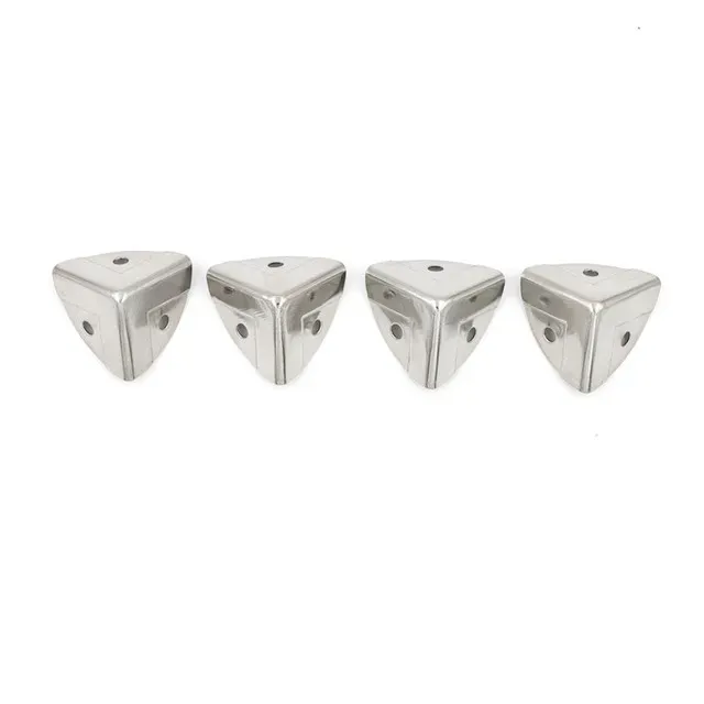 4pcs Sier Metal Corner Brackets Angle Brace Protector Trunk Box Case Chest_voghion.com