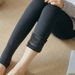Collant da donna foderati in pile – Leggings invernali a vita alta con piede antiscivolo (pelle/nero, spessore 100-300 g, taglia S-Plus)_voghion.com