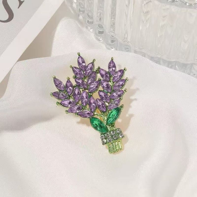 Purple Lavender High-end Women's New Style Elegant Crystal Brooch Light Luxury Niche Design Sense Pin Accessory_voghion.com