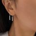 Women 925 Silver Plated LeverBack Hoop French Wire Drop Dangle Bar Earrings I123_voghion.com