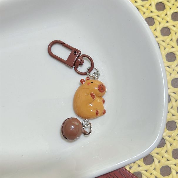 Nieuwe schattige Capybara-sleutelhanger met bel, studentdecoratie, rugzakaccessoire, cadeau voor beste vriendin_voghion.com