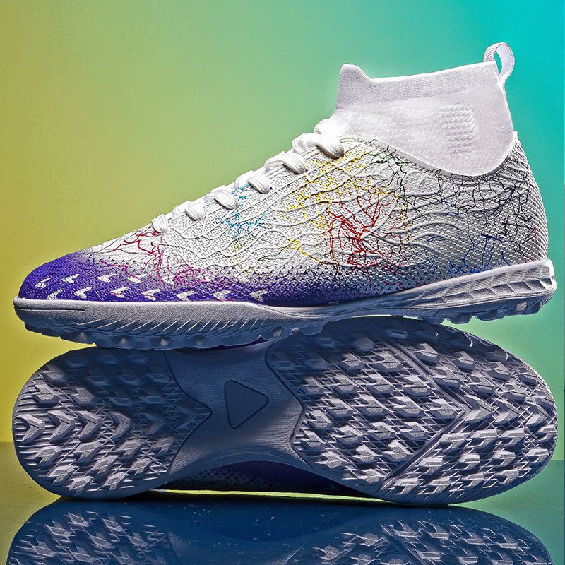 New high top football shoes long spikes student professional training shoes non-slip game shoes_voghion.com