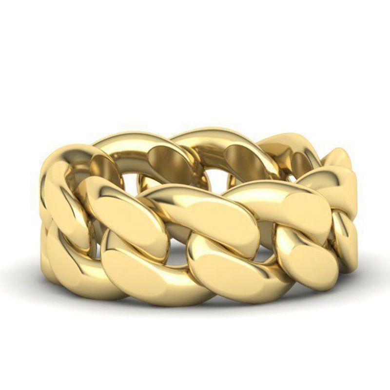 Hip Hop Punk Kubanische Kette Silber Roségold Für Damenmode Zeigefingerring_voghion.com