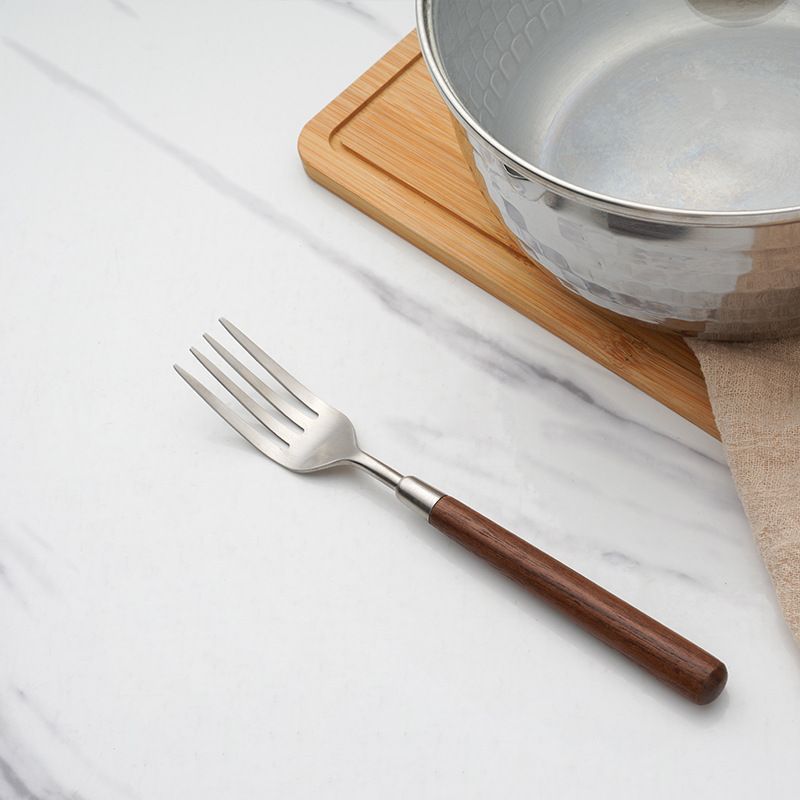 Bestek Licht Luxe Retro Huishoudelijk Frituurschep Keukengerei Set Roestvrij Staal 304 Walnoot Handvat Lepel Mes Vork Schep Bestek_voghion.com