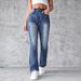 2025 New European And American Embroidered High Waisted Washed Fashion Bell Bottom Pants Jeans For Women_voghion.com